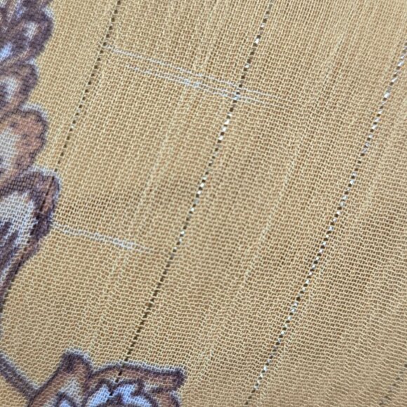 Rachel Parcell Yellow Metallic Striped Paisley Print Mini Dress Size Large FLAW - Picture 16 of 16